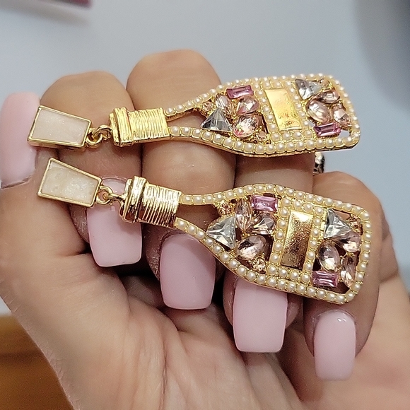 🔥LAST PAIR🔥 Champagne Brunch Crystal Statement Earrings - Picture 6 of 6